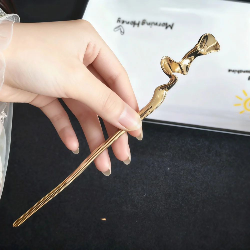 Einfache Haarstäbchen aus Legierung für Frauen und Mädchen, Metall-Haarnadeln, Vintage-Blumen-Haargabeln, Haaraccessoires, Geschenk – Detail 7