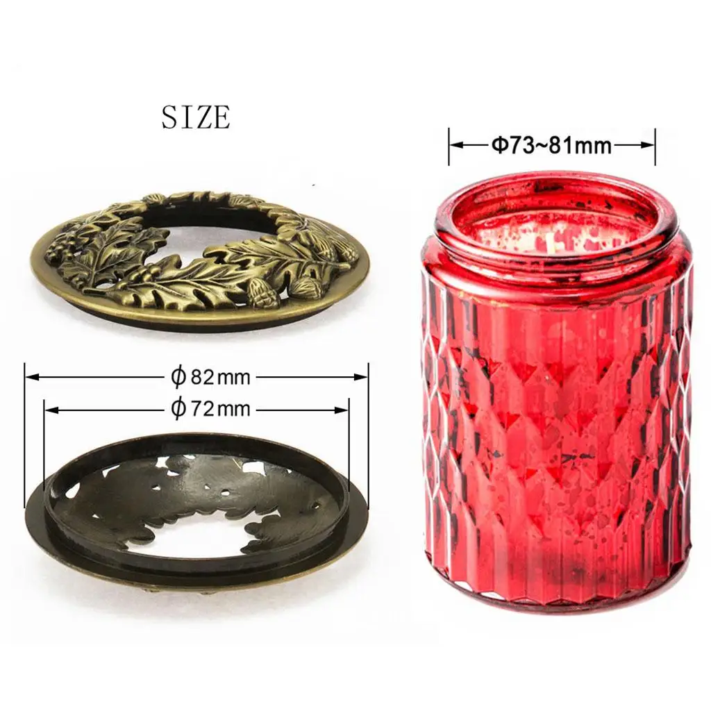Vintage Flower Patterns Candle Jar Cover Lid Retro Style Decorative Candles Incense Topper Cap Hollow Out Metal Shade Sleeves Candle Topper