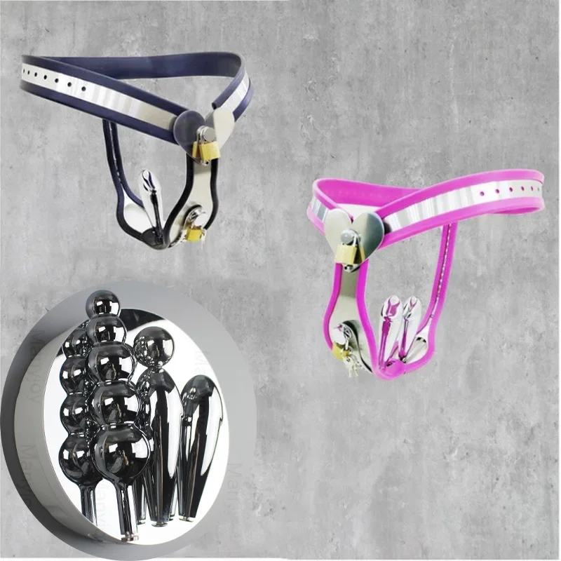 Female Chastity Belt Anal Open Metal Underwear Stainless Steel Chastity ...
