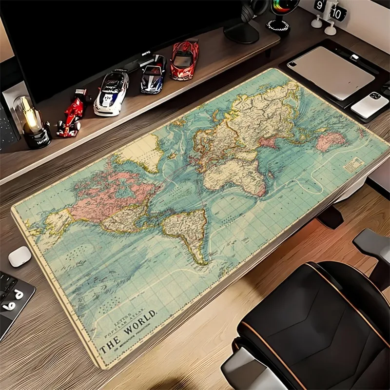 Tapis de souris pour jeu de table avec carte du monde, 1 pièce, pour ordinateurs portables, tapis antidérapant
