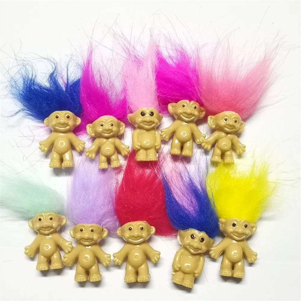 5Pcs Hot Anime Figurine Good Luck Troll Dolls Mini Troll Figure Capelli Colorati Membri Della Famiglia Giocattoli Vintage Kawaii Trolls Dolls