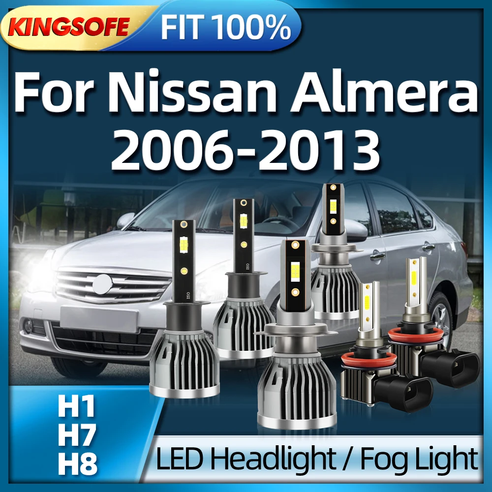 

KINGSOFE 6000K Powerful H1 H7 Led Headlight Car Fog Light H8 Bulb For Nissan Almera 2006 2007 2008 2009 2010 2011 2012 2013