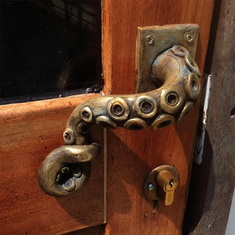 Vintage Octopus Door Knob Animal Style Outdoor Hook Furniture Drawer Bar Pulls Handle Hardware Ancient Cabinet Shake Handshandle