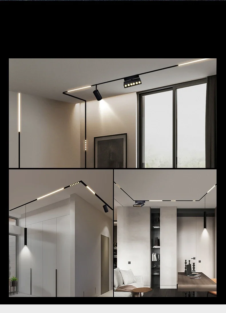 Description Picture 6 of itemNew LED Magnetic Rail Light Grille Floodlight Modern Embedded All-Light LED Spot Llght DC48V Ceiling Indoor Without Main Light