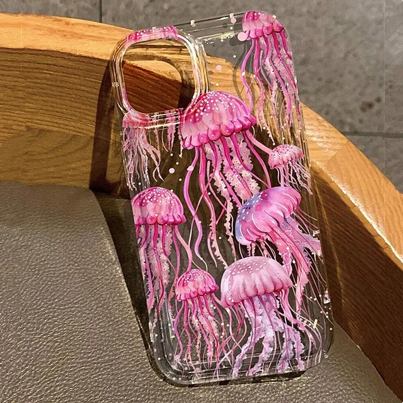 Ocean Shell Turtle Clear Phone Case with Summer Print Design