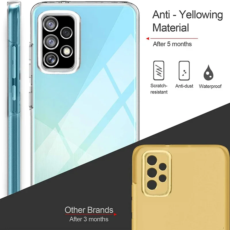 360 Full Protection Silicone Shockproof Case for Samsung A21S A34 A14 A54 A72 A71 A24 A53 A21 A13 A31 A32 A23 A51 A22
