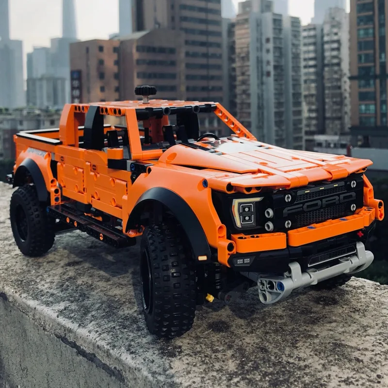 

Building Blocks 42126 Orange Ford-raptor F-150 Static Fun Pickup Off-road Car Puzzle Toy For Kids Boy Christmas Birthday Gift