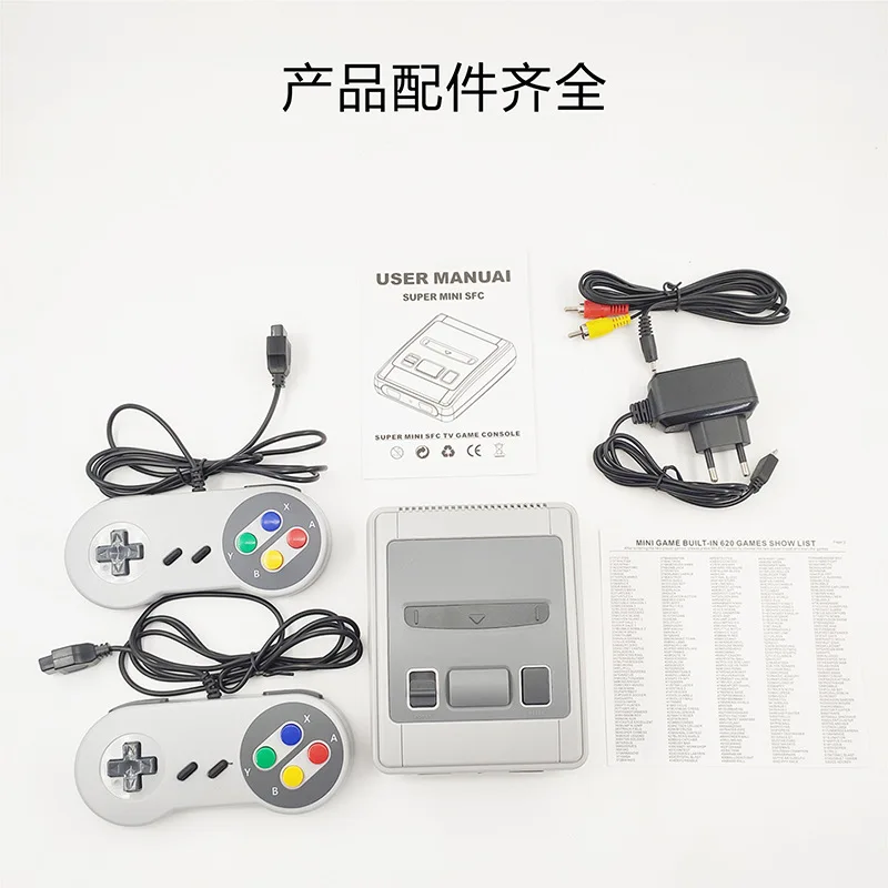 슈퍼 미니 SFC 게임 콘솔 내장 620 듀얼 게임패드, AV HDMI 출력, 8 비트 TV 게임 박스, 클래식 SNES