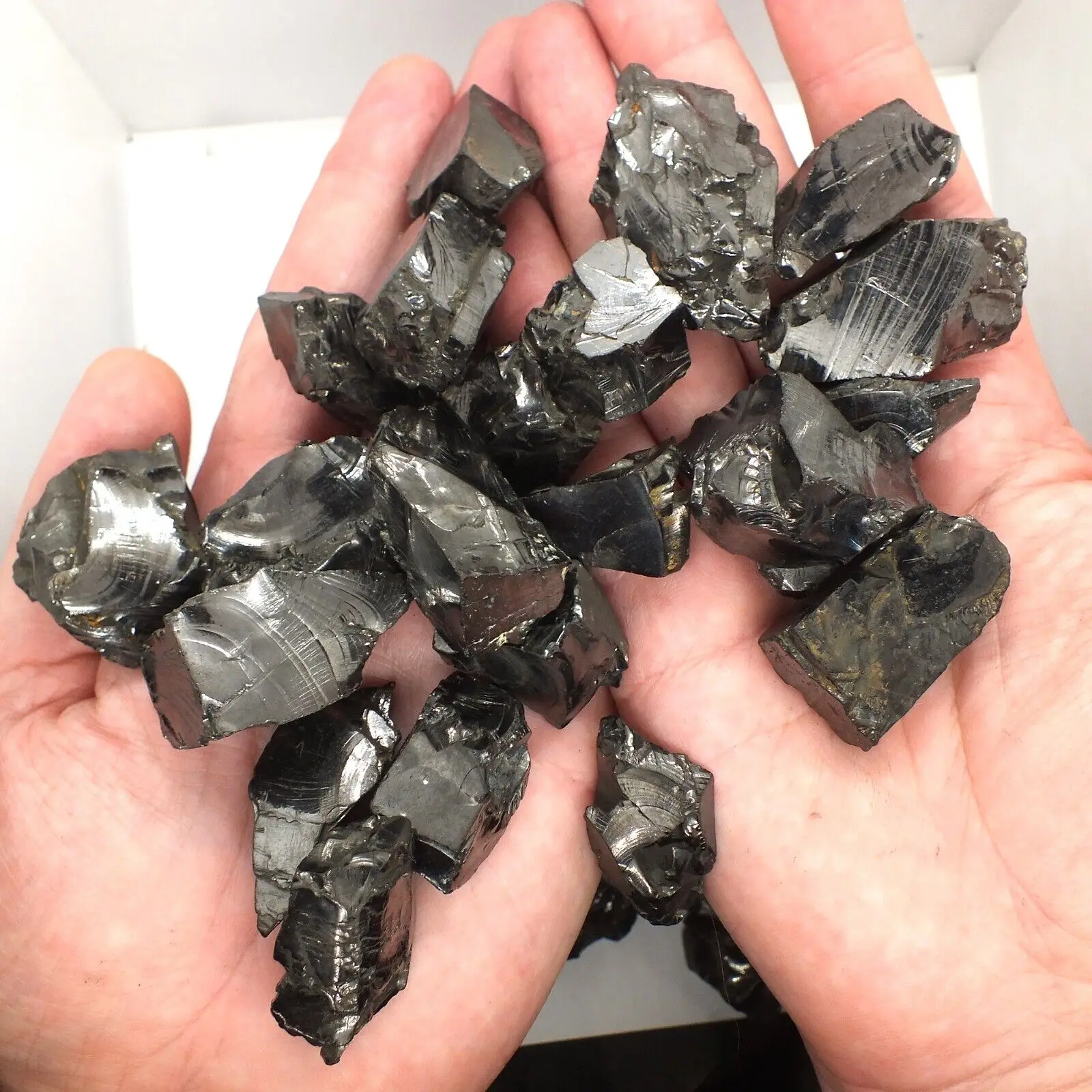 Shungite Elite Stones for Water Purification, 25 g of Silvery Shine Raw Elite Noble Shungite Detoxification Stones for Water Fil 6
