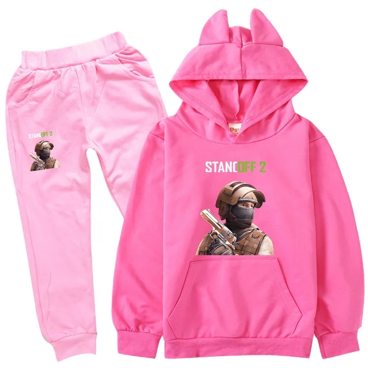 Heißes Spiel Abstands halter 2 Kleidung Kinder Sweatshirts Hoodies Hosen 2 stücke Set Baby Jungen Sportswear Kleinkind Mädchen Trainings anzug Kinder-Sets – Detail 19