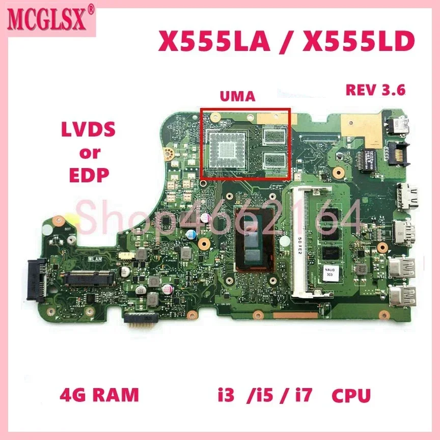 X555LD Mainboard For ASUS X554L FL5800l R556L X555LB X555LA/LAB