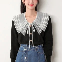 Chiffon Fake Collar Girl's Sweet Doll Collar Japanese Style Y2k Female False Collar Tops Women Office Accessories A RAN A YUE