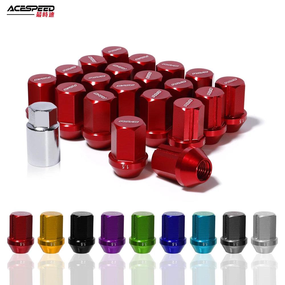 Car Antitheft Wheel Lock Nuts M12x1.5/M12x1.25 Lug Nuts Aluminum Alloy