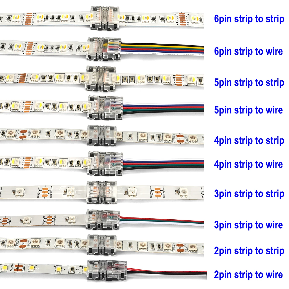 2/5pcs Led Connectors 4/5/6 Pin 3pin 4pin Rgb Led Strip Connector For Ws2812b Smd 5050 Strip Light Wire Terminal Splice - Connectors - AliExpress