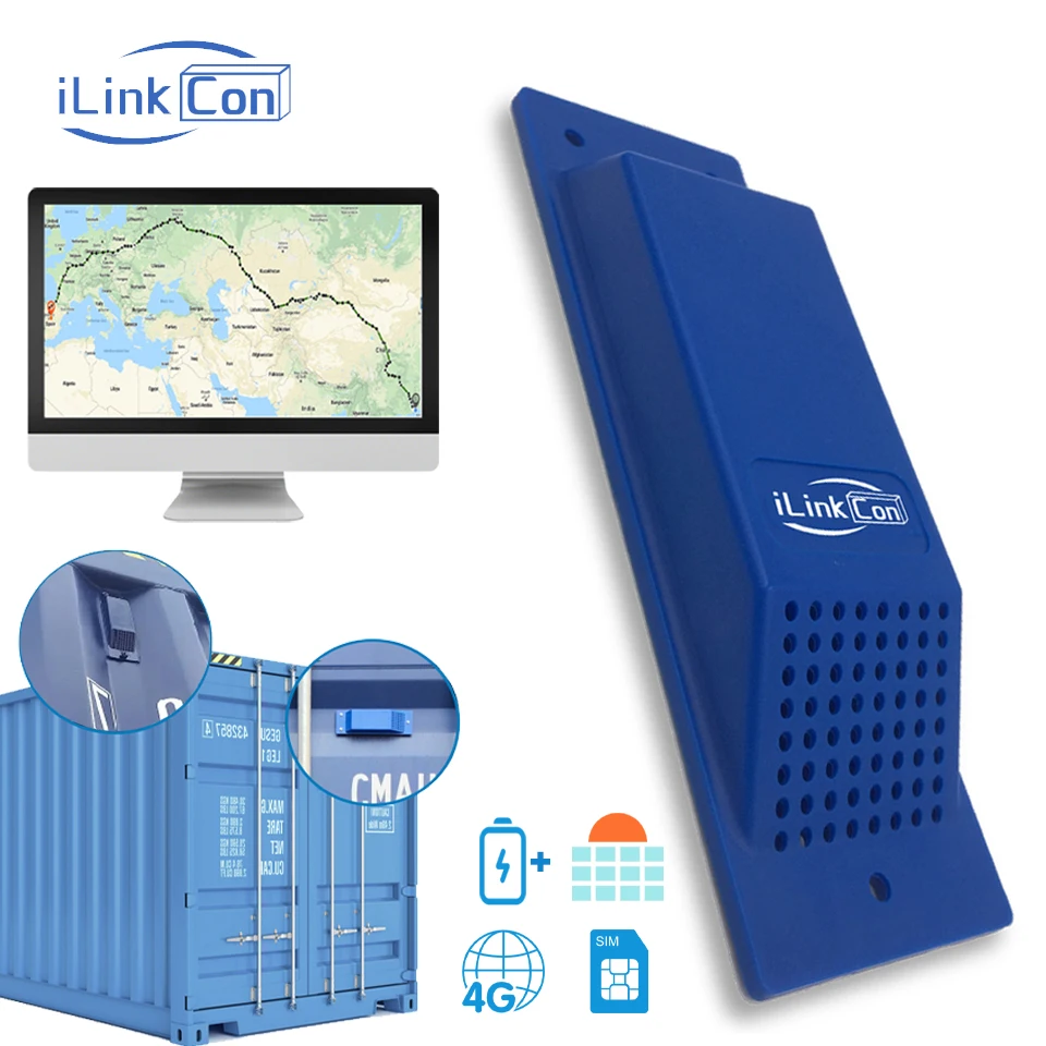 Ilinkcon 12000Mah Wifi Lbs Gps Ble Funziona 5 Anni Ip67 Global Container (Sim Globale Gratuita) Sensore Gps Tracker