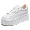 2025 Spring New Genuine Leather Casual Women's Shoes Thick Sole Inner Heightened Small White Shoes Women's Casual Sports Shoes 1