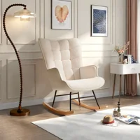 Rosahqnda Мягкое плюшевое кресло-качалка с подлокотниками и спинками Современная модная гостиная — изображение 2