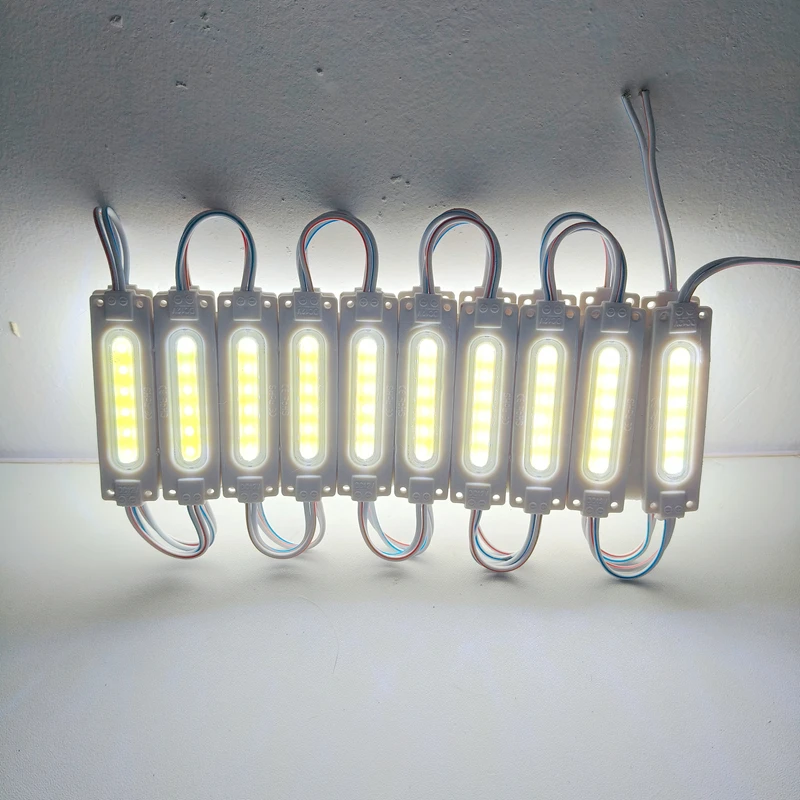 20PCS/lot 12V Multicolour Led Modules COB Light for Backlight Shop Banner Waterproof IP65 Christmas Decorations White Warm Blue