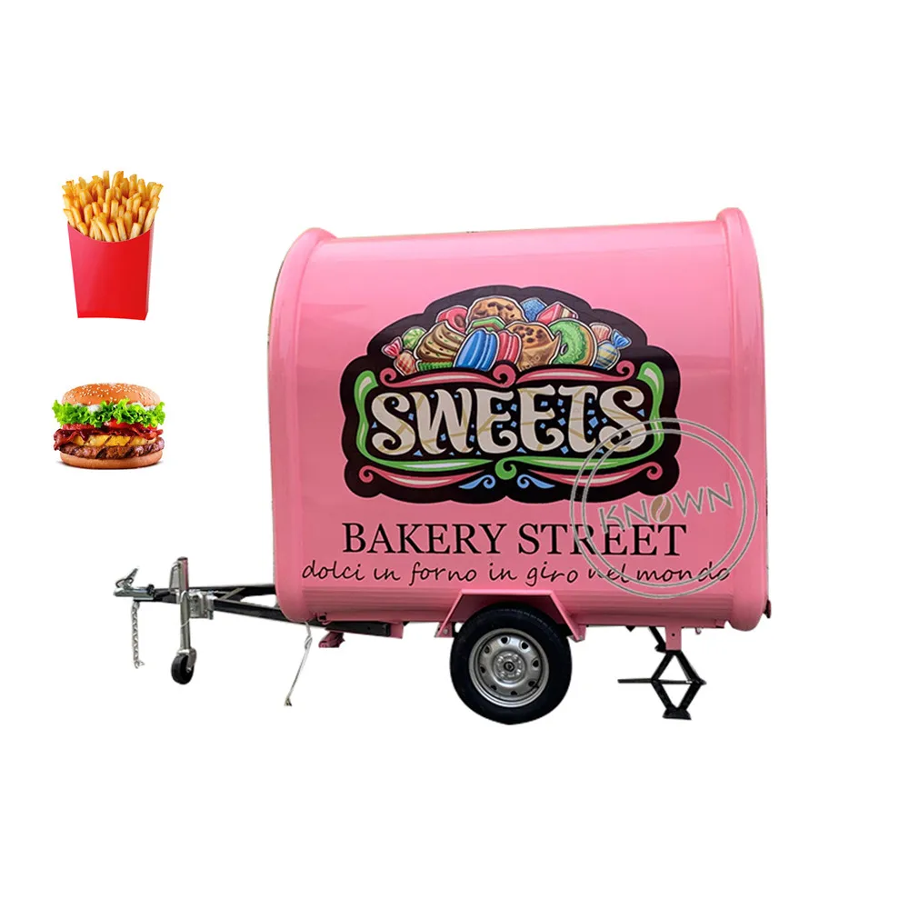 7.2ft  Outdoor Fast Food Hot Dog Cart With Cooking Equipment Custom Mobile Food Truck Kiosk For Sale with CE