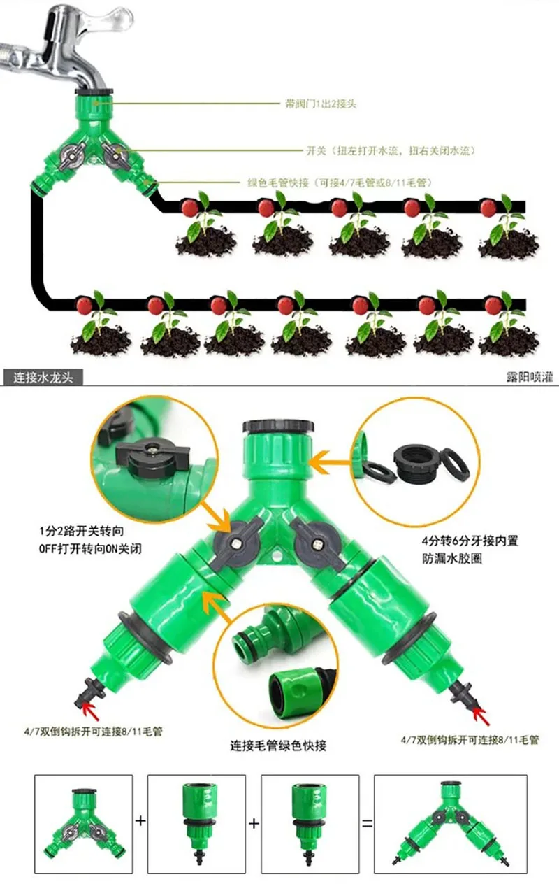 5M-40M Micro Drip Irrigation Set DIY Garden Irrigation Spray Automatic Watering Hose System With Adjustable Dripper C1 4
