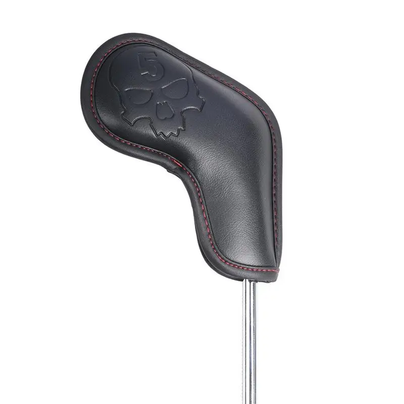 PU Golf Iron Headcover Golf Club Covers 10pcs Skull Pattern Protective Covers Thick Head Covers Sleeve Iron Wedge Head Covers