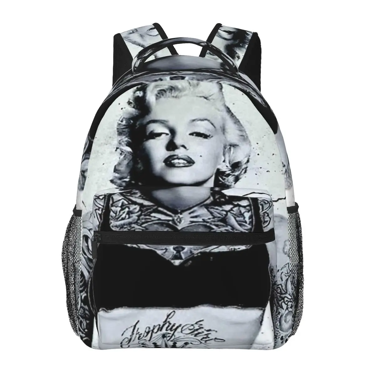 

Рюкзак MARILYN MONROE с полностью татуированным принтом для девочек и мальчиков, дорожные рюкзаки для подростков, школьная сумка