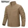 TACVASEN Winter Fleece Jackets Mens Full Zip Stand Up Work Jacket Coats Zipper Pockets Hiking Jacket Outdoor Windbreaker 1