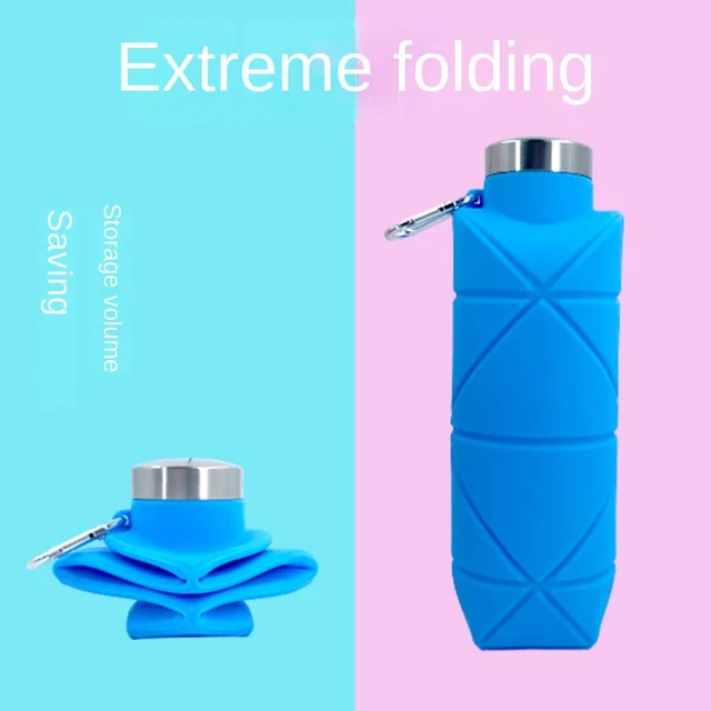 700ml Collapsible Reusable Silicone Water Bottle, Portable Leak-proof Mug for Outdoor Camping, Hiking, Gym Yoga, Fitness Sports 2