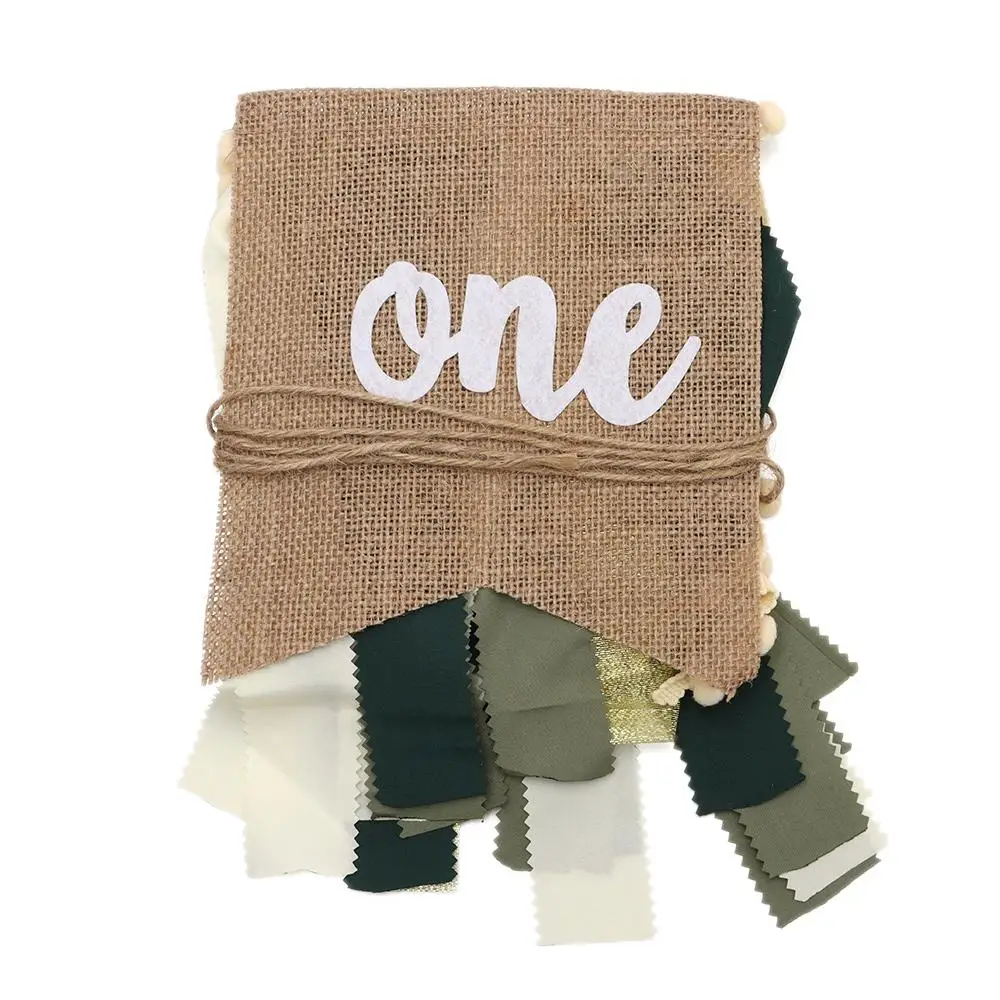 녹색 와일드 테마 아기 의자 배너, 정글 패턴, 높은 의자 배너, 소년 소녀 생일 장식, 1PC 