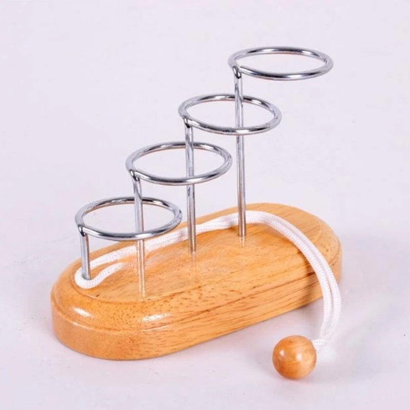 Wooden Intelligence Toys Spatial Thinking Brain Games Untying Ropes Threading Unraveling Step By Step Trapping Ladder Ring personalized wedding ring box rustic ring bearer box customized ring holder engagement box wooden jewelry box wedding favors