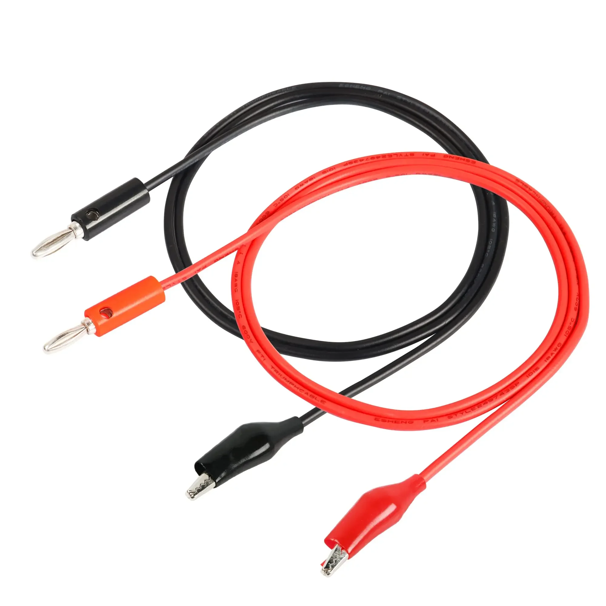 1M Dual Tester Probe Alligator Clip to Banana Plug Test Cable Lead Connector for Multimeter Measure Tool