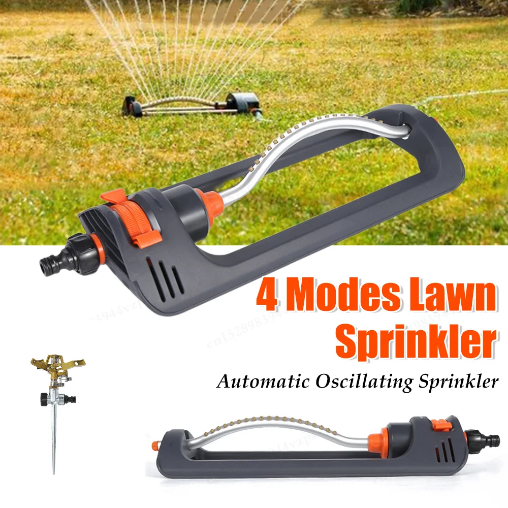 Automatic Oscillating Sprinkler Rustproof Lawn Watering Sprinkler Plastic Base Irrigation Sprinkler Field Cooling Garden Swiing