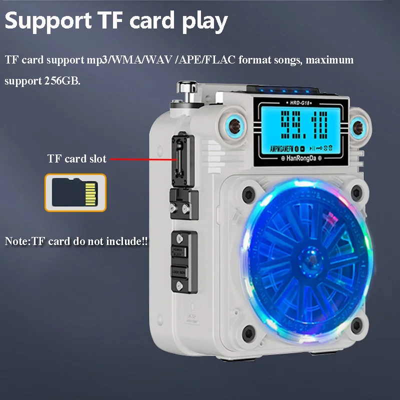 Mini Portable FM 76-108mhz Radio Portable DSP Radios Alarm Clock Wireless Metal Bluetooth Speaker TF Music Player APP Control