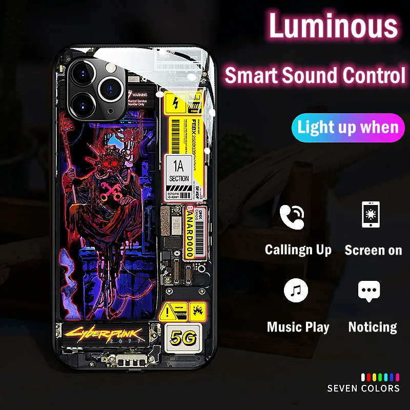

LED Call Light Flash Up Phone Case For Xiaomi Mi 11 Ultra Mi 12 Mi 11 Mi 10 9 Mi X3 Pro Mi 11 Lite Smart Control Luminous Cover