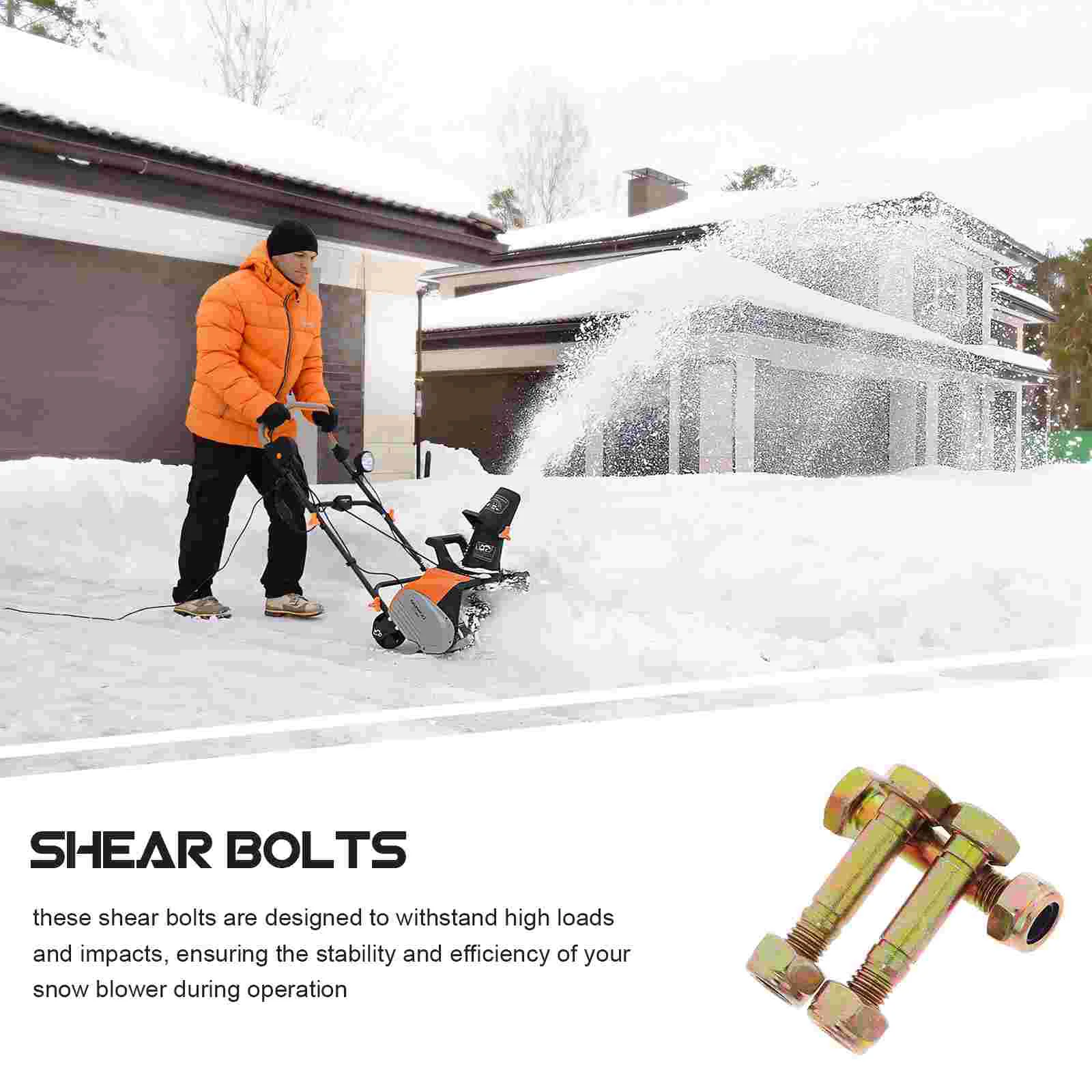 3 Pcs 5 16 Inch Snow Blower Shear Bolts Replacement Parts for High Load Capacity Quick Installation Blow Snow Equipment