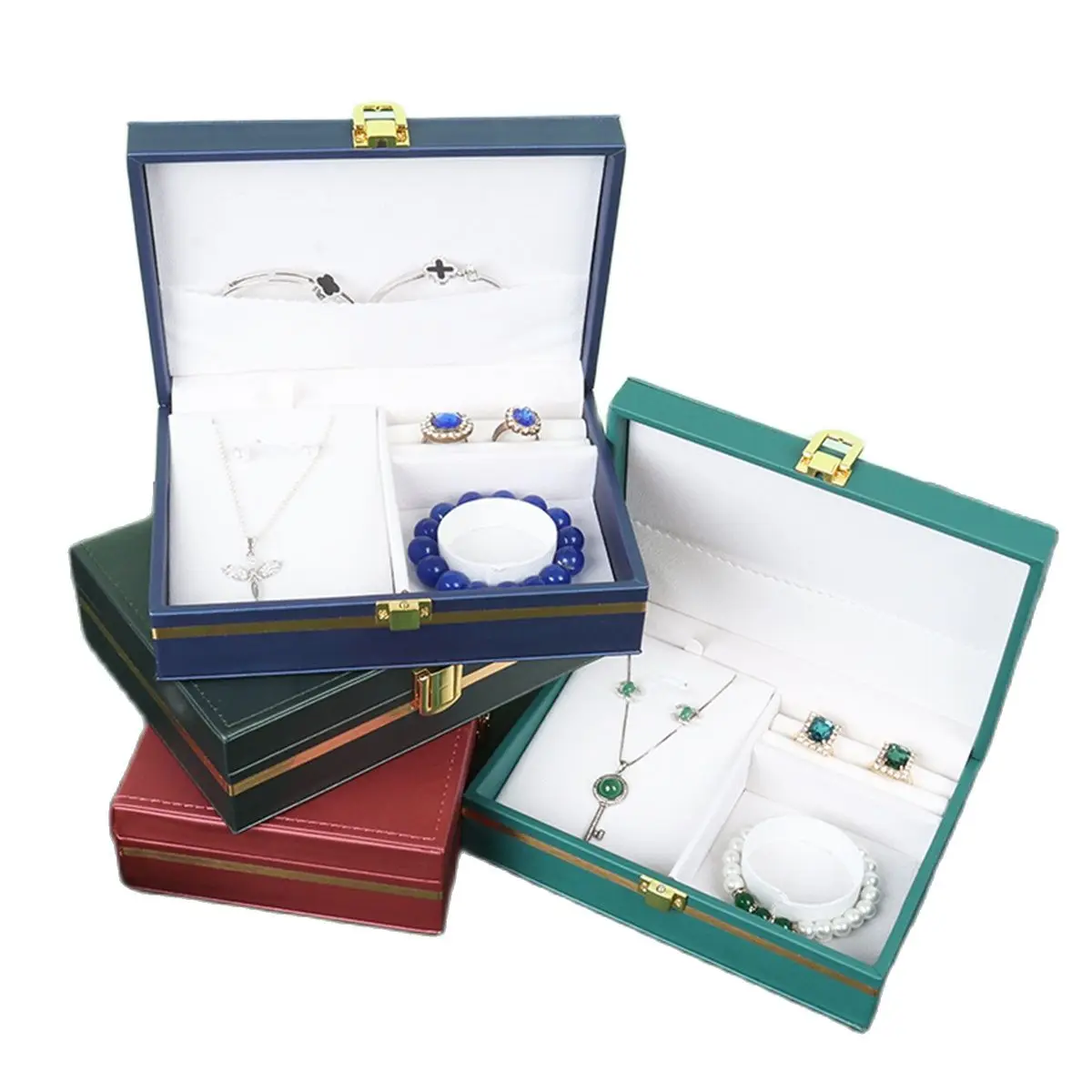 TA MINGREN New Jewelry Box Case Jewelry Set Box Earrings Necklace Ring Bracelet Display Box Birthday Carrying Gift