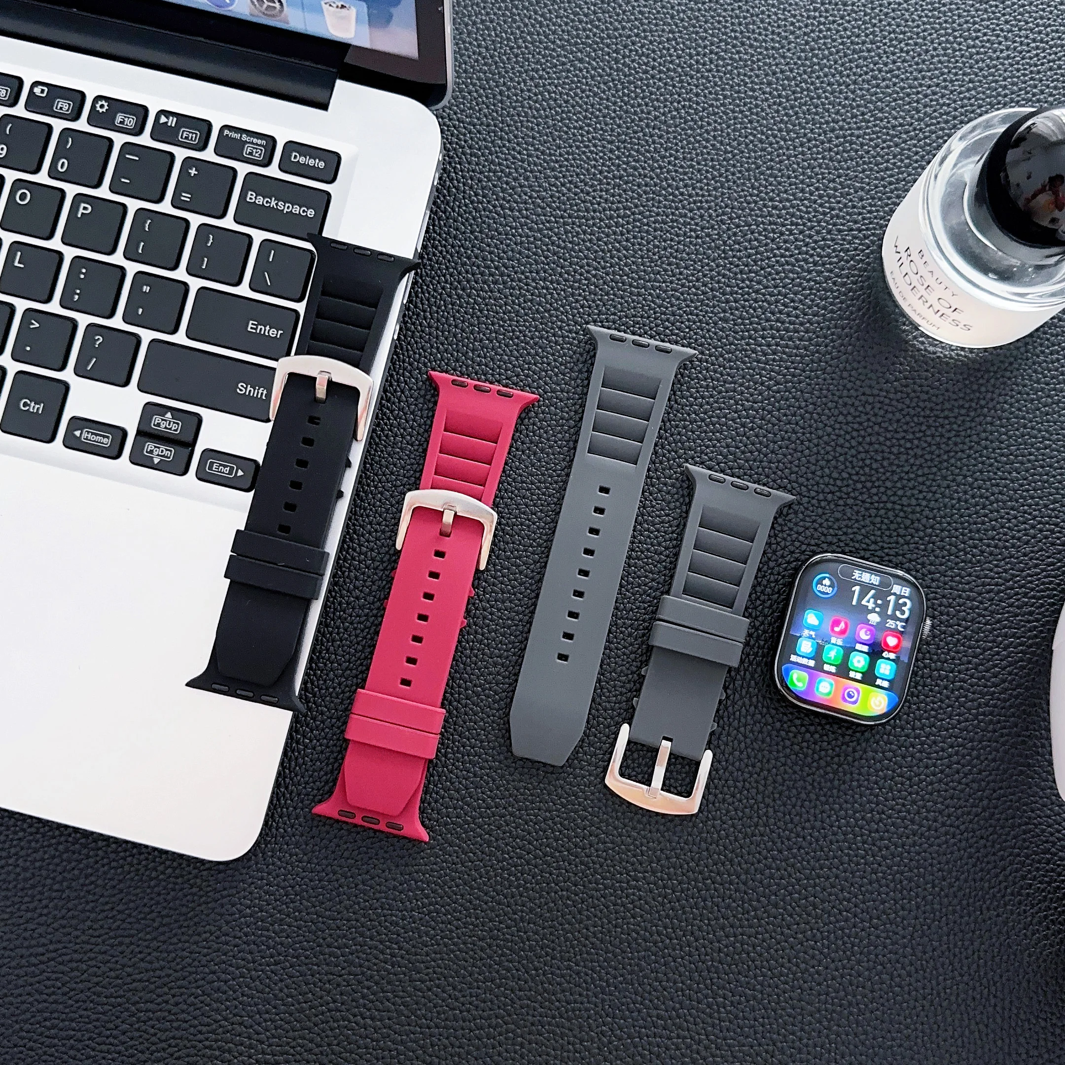 Силиконовый ремешок Chubby для Apple Watch Ultra Band 49 мм 44 мм 45 мм 41 мм 40 мм, мужской спортивный браслет iWatch series 9 8 se 7 6 5