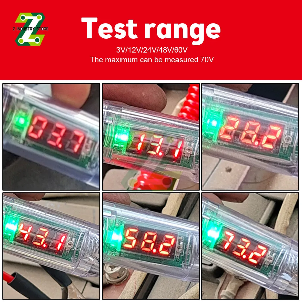 Stylo testeur de circuit électrique de voiture à affichage numérique  Détecteur de sonde de tension automobile LCD DC3‑36V pour l'entretien du  véhicule