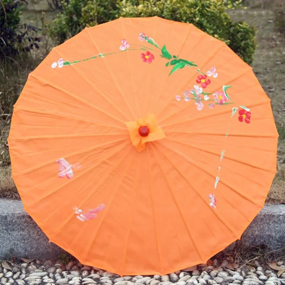 Folding Umbrellas 1pcs Chinese Art Umbrella Frame Silk Parasol For Wedding Birthday Party Bride Bridemaid Hand-painted Flower folding umbrella