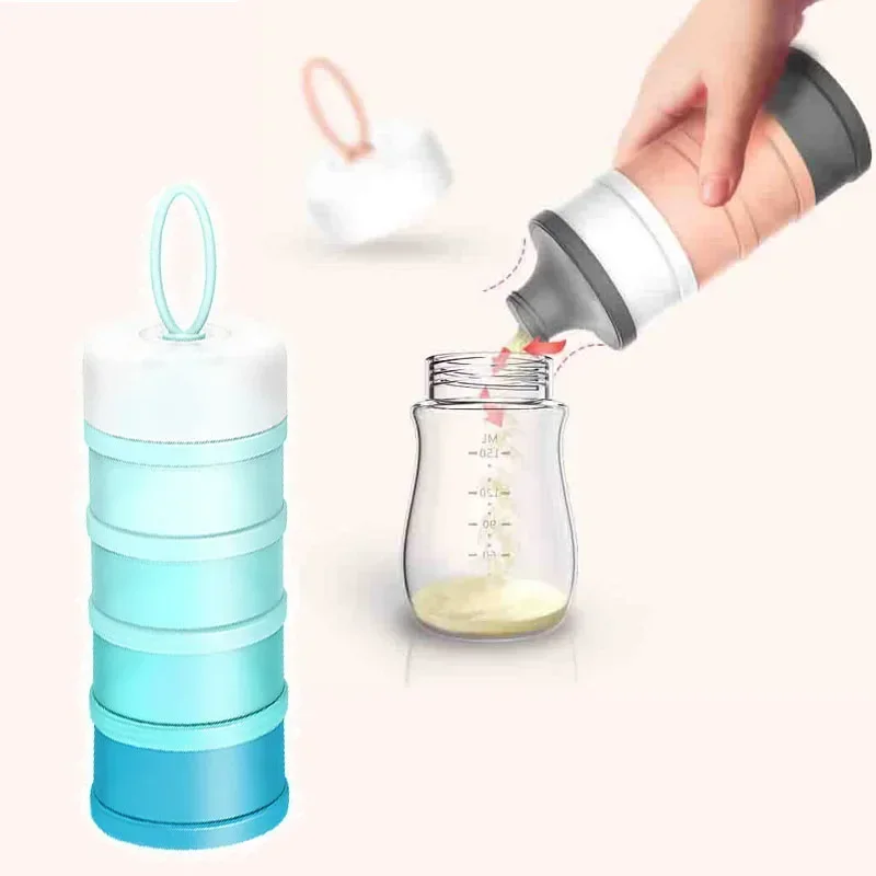 Milk Powder Storage Box 4Layer Baby Food Storage Containers Infant Stackable Formula Dispenser Portable Toddler Kids Snacks Container