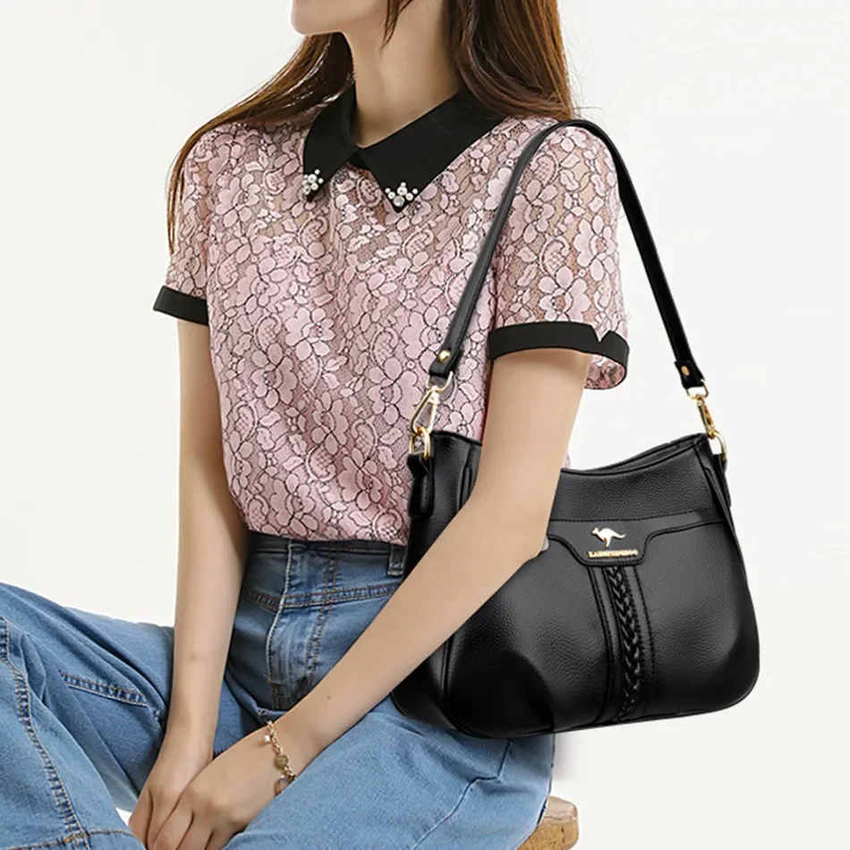 Genuine Soft Leather Women's Handbag Trend Designer Female Crossbody Bag Casual Shoulder Messenger Handbags women handbags crossbody bags