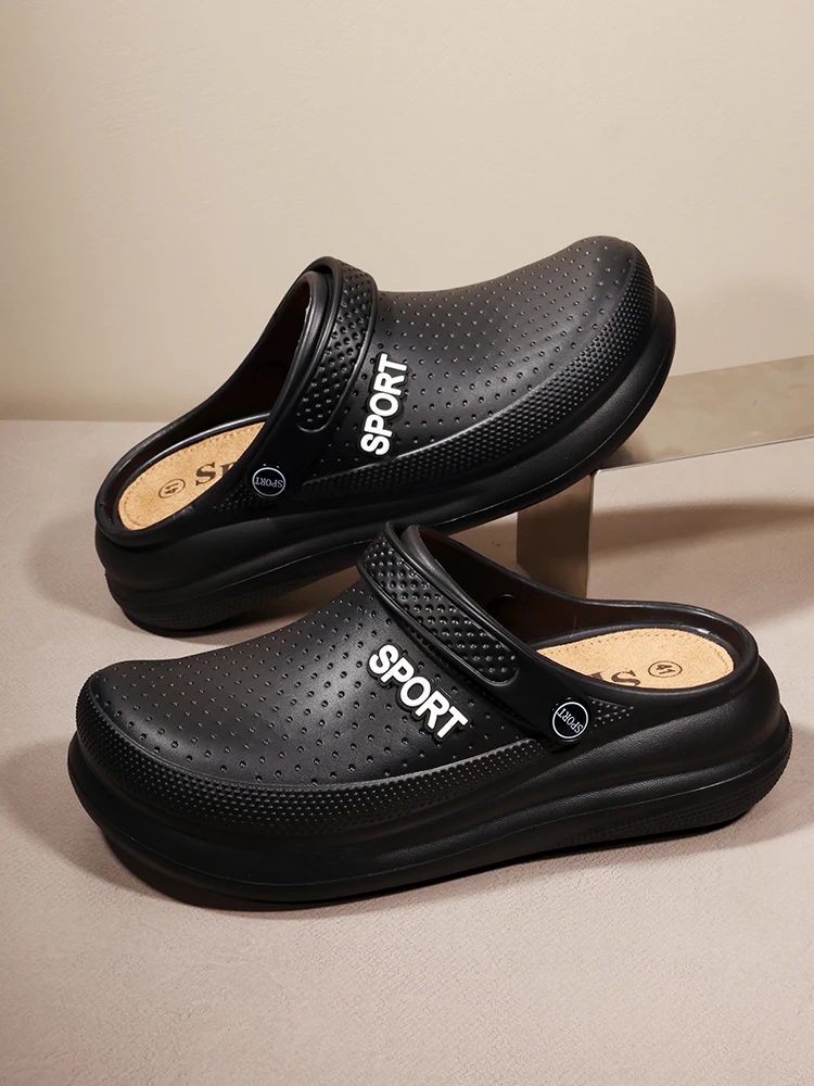 ثقب أحذية الرجال الصيف خفيفة الوزن إيفا الاتجاه المنزل الصنادل قباقيب أحذية الرجال باوتو النعال في الهواء الطلق الصنادل المريحة حجم 39-45