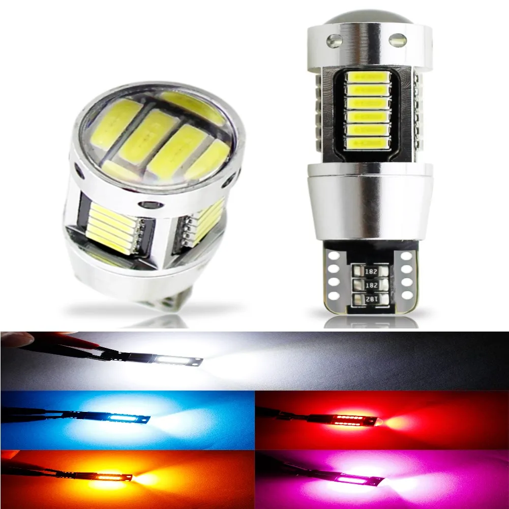 

W5W Bulb T10 LED 4014 30 SMD Lens Bulb 194 168 Led Canbus No Error Car LED Light Clearance light Dome Light DC 12V LED Lamp 2pcs