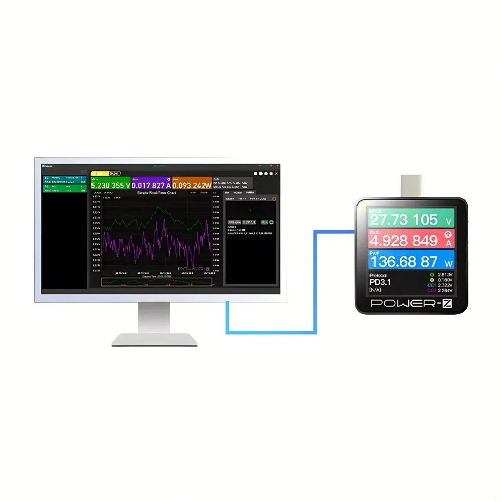 POWER-Z KM003C C240 PD 테스터 USB-C 타입-C 테스터 240W MAX (QC5.0 PD3.1 고속 충전 프로토콜 감지, 메인보드 수리용)