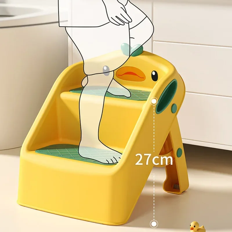 High Folding Baby Step Stool Anti-Skid Ladder for Children's Bathroom Toilet Accessory for Safety and Independence Training