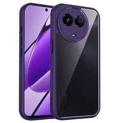 Air Cushion Silicon Bumper Clear Matte Back Phone Case Cover for Realme Narzo 60x (TMMS Purple)