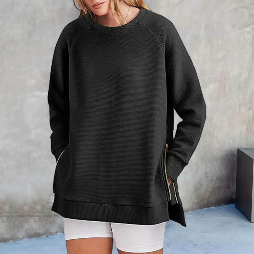 

Women Solid Color Sweatshirt Long Sleeve Women Sweatshirt Stylish Women's Loose Fit Sweatshirt Soft Round Neck Pullover for Fall