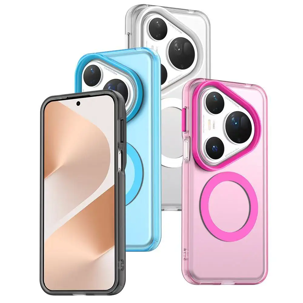 Luxury Transparent Candy Color Magnetic Shockproof Protective Phone Case