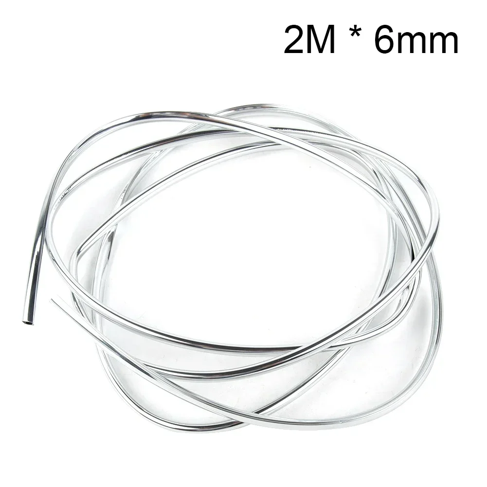 Car Door Anti Collision Strip 2M Chrome Car Door Edge Protection Strip Auto Door Moldings Trim Adhesive Scratch Protector