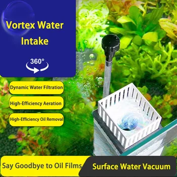 เครื่องกรองน้ำแบบติดผนังตู้ปลา กำจัดคราบน้ำมันอัตโนมัติ ขนาดเล็ก เงียบ สำหรับกรองน้ำในตู้ปลา 2